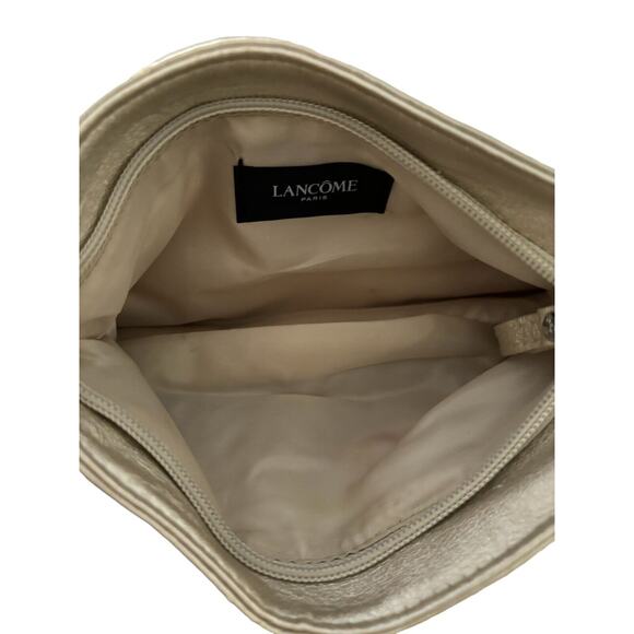 3 x LANCOME Signature Cosmetic Bag Fabric Rose GOLD Metallic Shine New - Picture 8 of 11